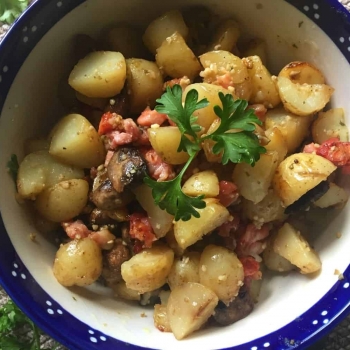 Potato Salad with Bacon and Mushrooms