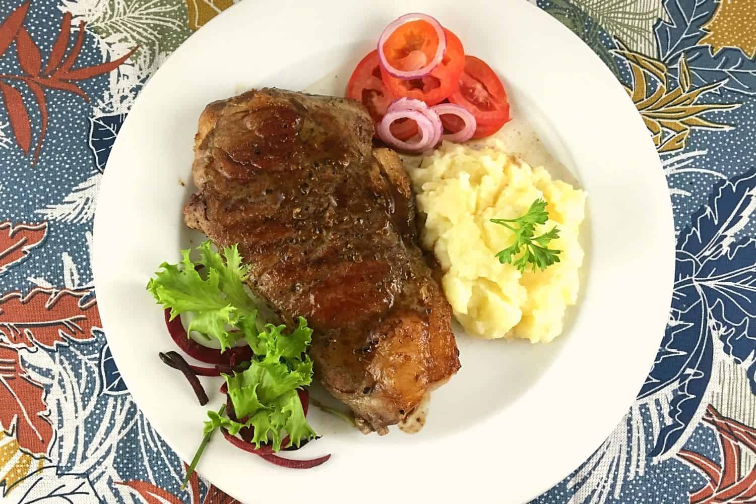 Scotch Fillet Steak in a Red Wine and Cream Base