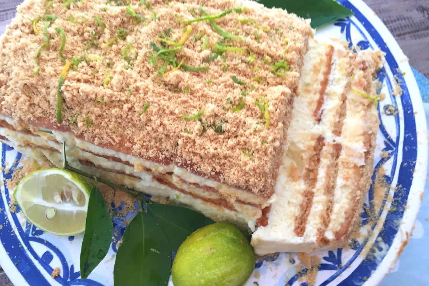 Creamy Lime and Condensed Milk Layered Fridge Tart