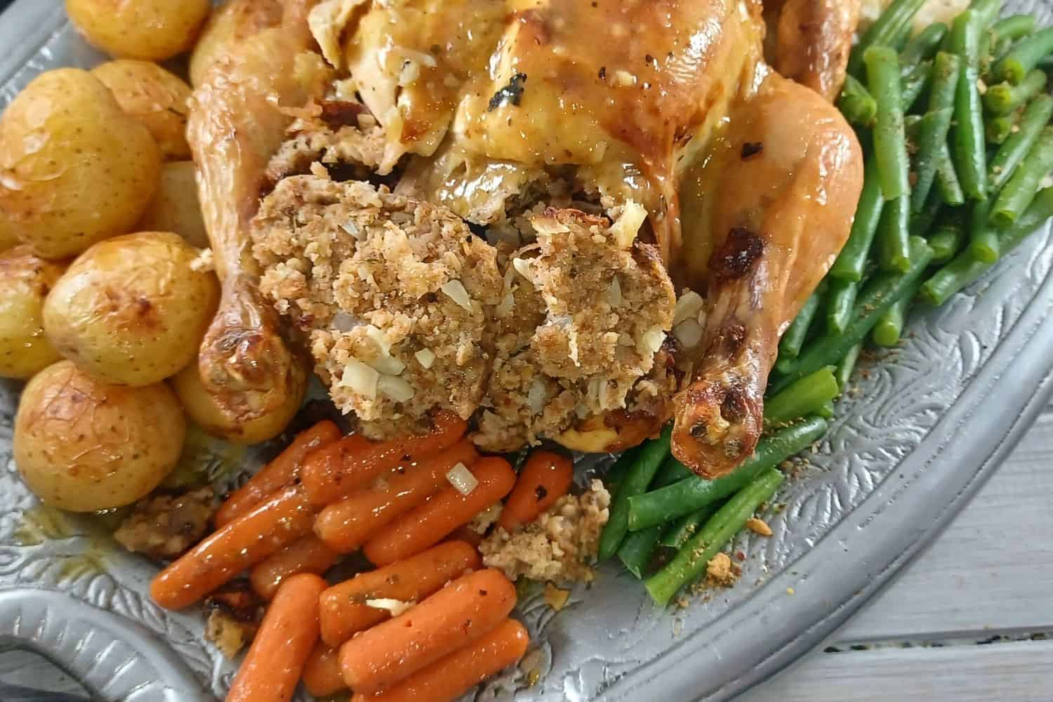 Roast Chicken with Lemon and Thyme Stuffing