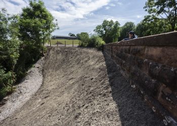 159 year old Great Musgrave bridge, Cumbria which has been infilled with stone by Highways England Credit;SWNS