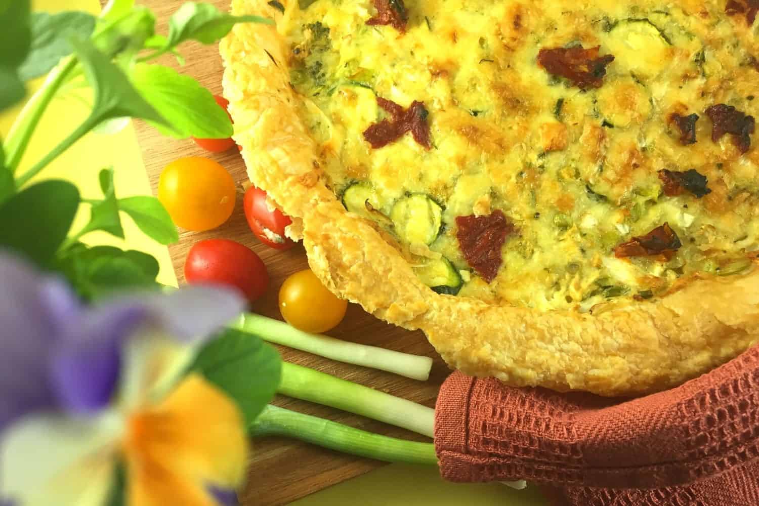 Vegetarian Pie Filled with Vegetables and Cheese