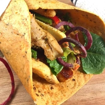Mexican Chicken Burritos with Halloumi Cheese