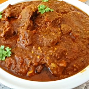 Spicy Beef Curry with Chutney and Coconut
