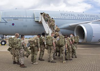 Handout photo 14/08/21 issued by the Ministry of Defence (MoD) of UK military personnel prior to boarding an RAF Voyager aircraft at RAF Brize Norton in Oxfordshire, as part of a 600-strong UK-force sent to assist with the operation to rescue British nationals in Afghanistan. Issue date: Sunday August 15, 2021.