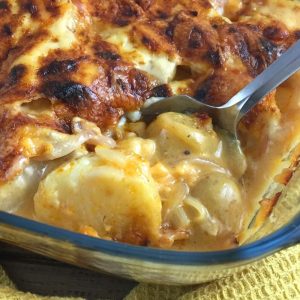 Potato and Onion Bake in Bechamel sauce
