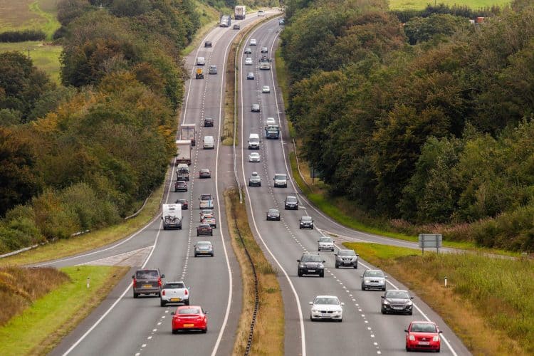 Traffic builds up on the A30 outside of Bodmin in Cornwall.Credit;SWNS