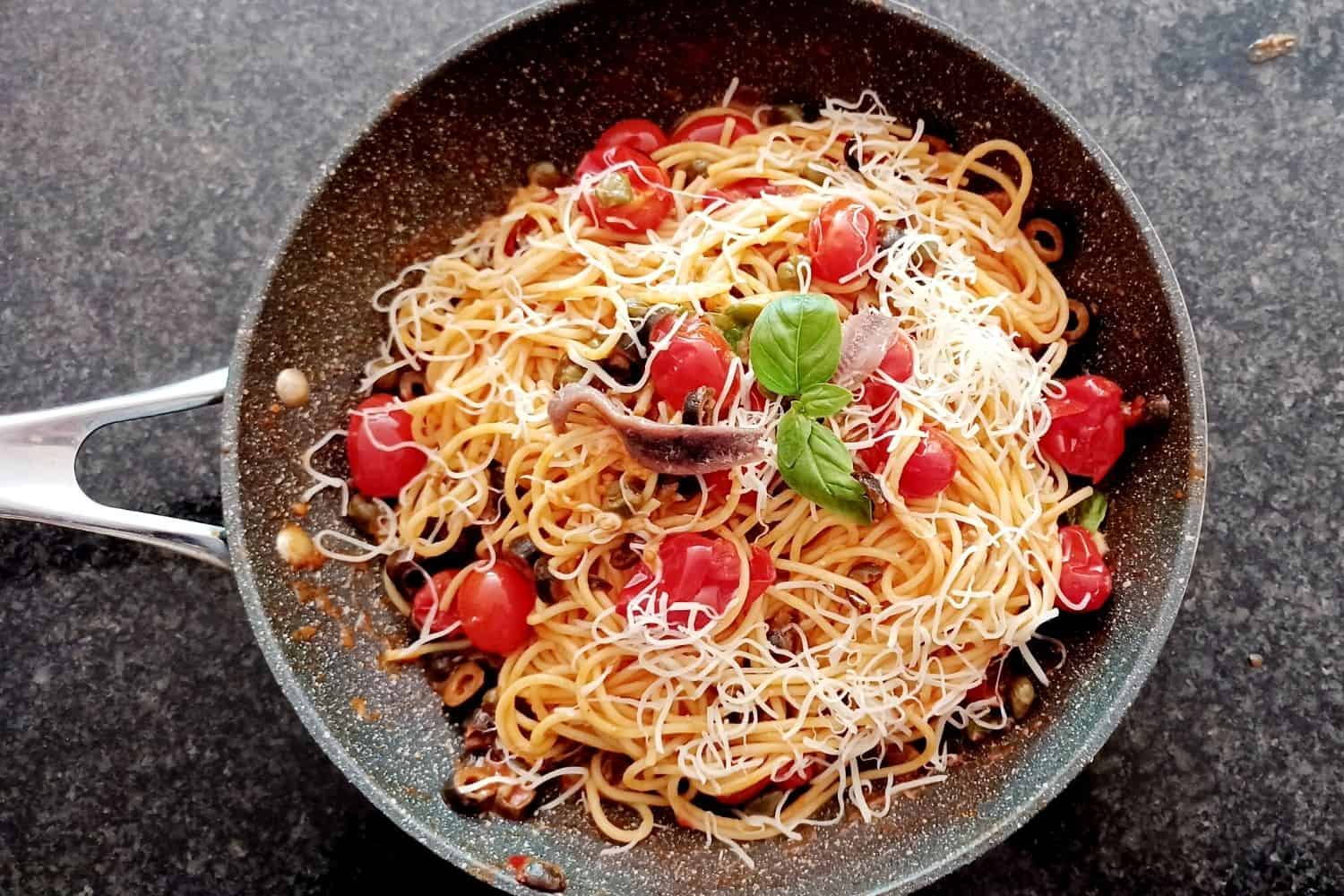 Pasta Puttanesca with Anchovies