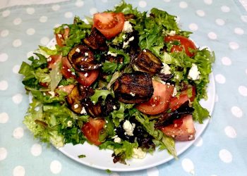 Roasted Eggplant (Aubergine) Salad with Fetta