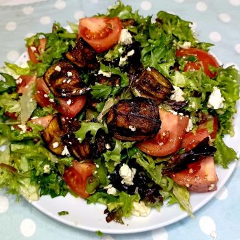 Roasted Eggplant (Aubergine) Salad with Fetta