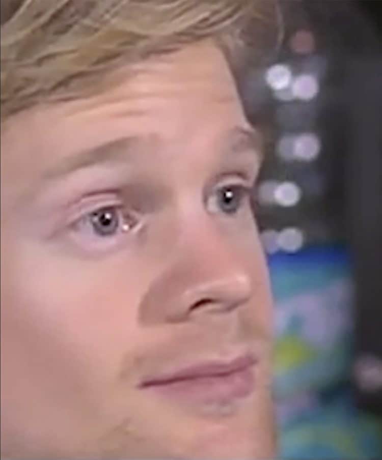 This GIF provided by Giant Bomb shows Drew Scanlon from a 2013 live-streaming event produced by the gaming site Giant Bomb. Scanlon's expression during a moment in the live stream became known across the internet to express disbelief or confusion. Scanlon is using the resulting GIF's fame for good, by soliciting donations for the National Multiple Sclerosis Society to aid with research and advocacy for the disease. (Giant Bomb via AP)