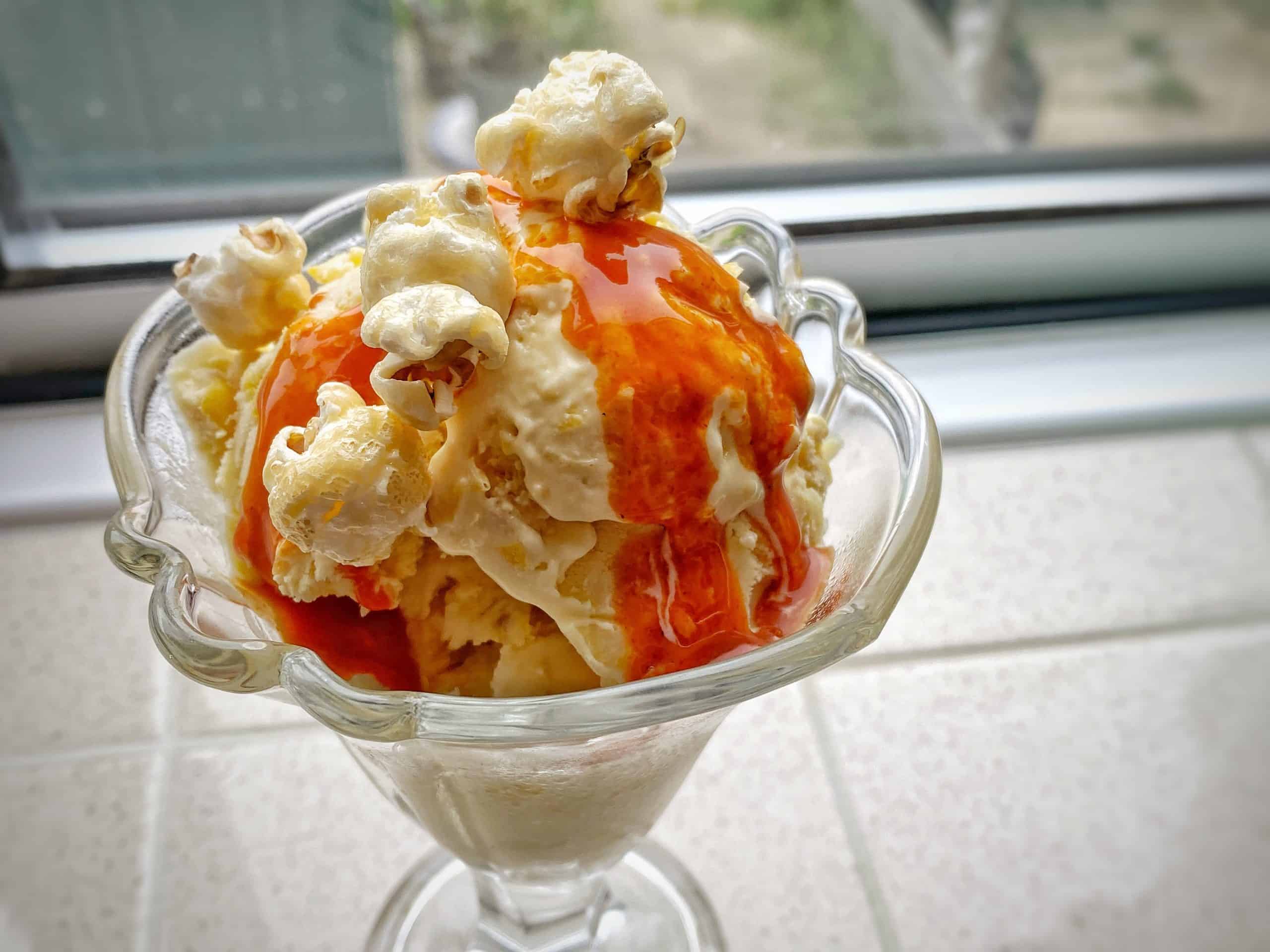 Sweet corn ice cream recipe (with hot sauce)