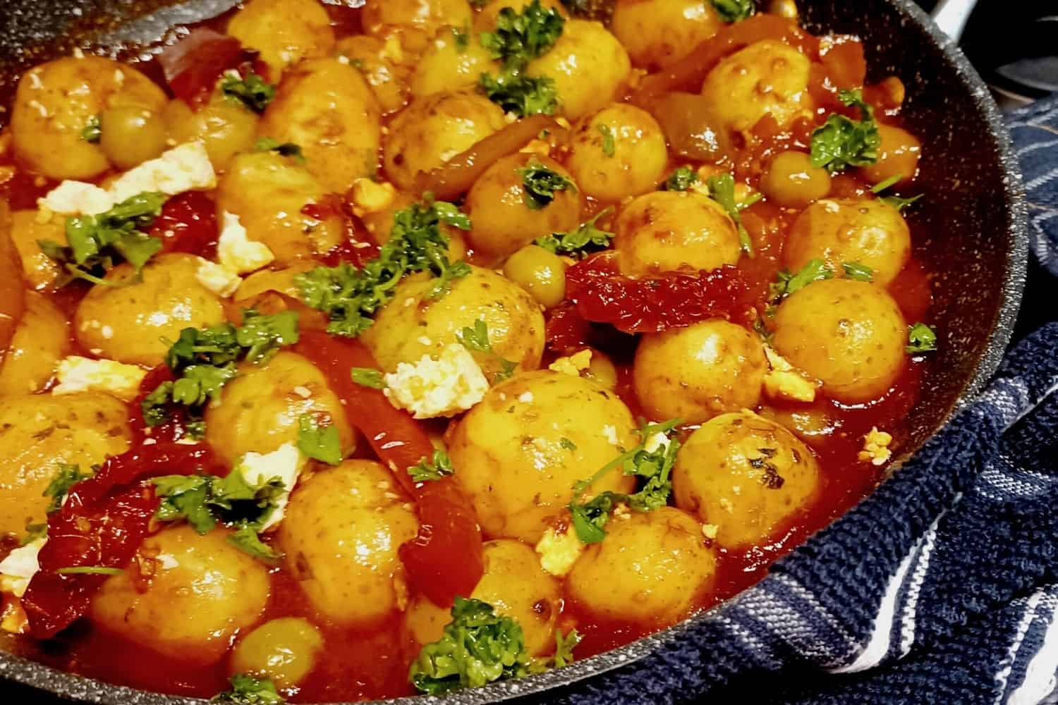 Saucy Mediterranean Potato Bake