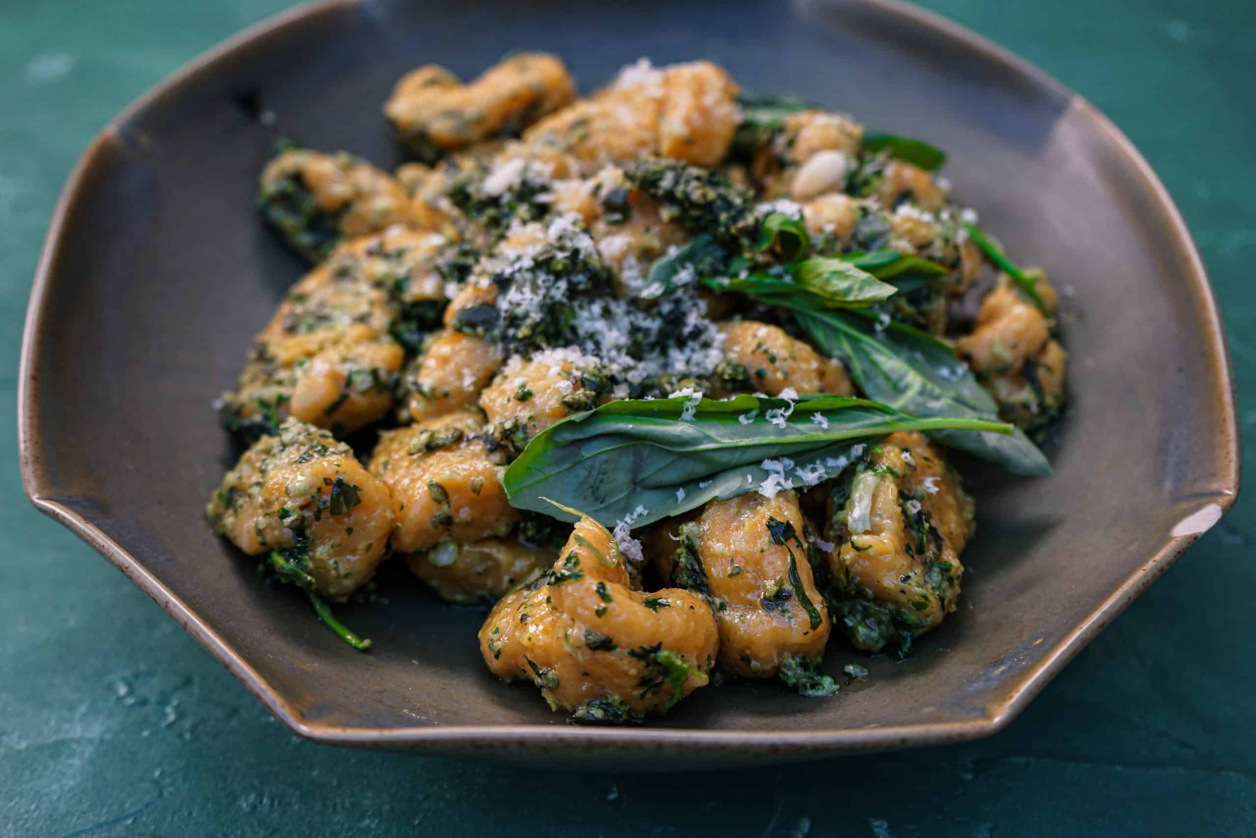 Pumpkin Gnocchi with Pumpkin Seed Pesto