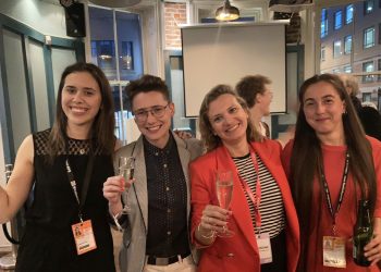 Migrants4Labour organisers Lara Parizotto, Marzena Zukowska, Marcela Benedetti and Alexandra Bulat.