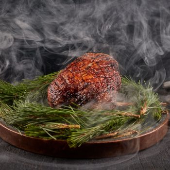 Crown of Duck with pine needle jus Mike Reid M Restaurants