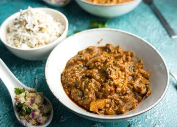 Cauliflower Tikka Masala with Seeded Basmati & Red Onion Salsa