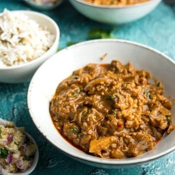 Cauliflower Tikka Masala with Seeded Basmati & Red Onion Salsa