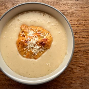 Biersuppe Beer Soup with Ham and Cheese Gougeres