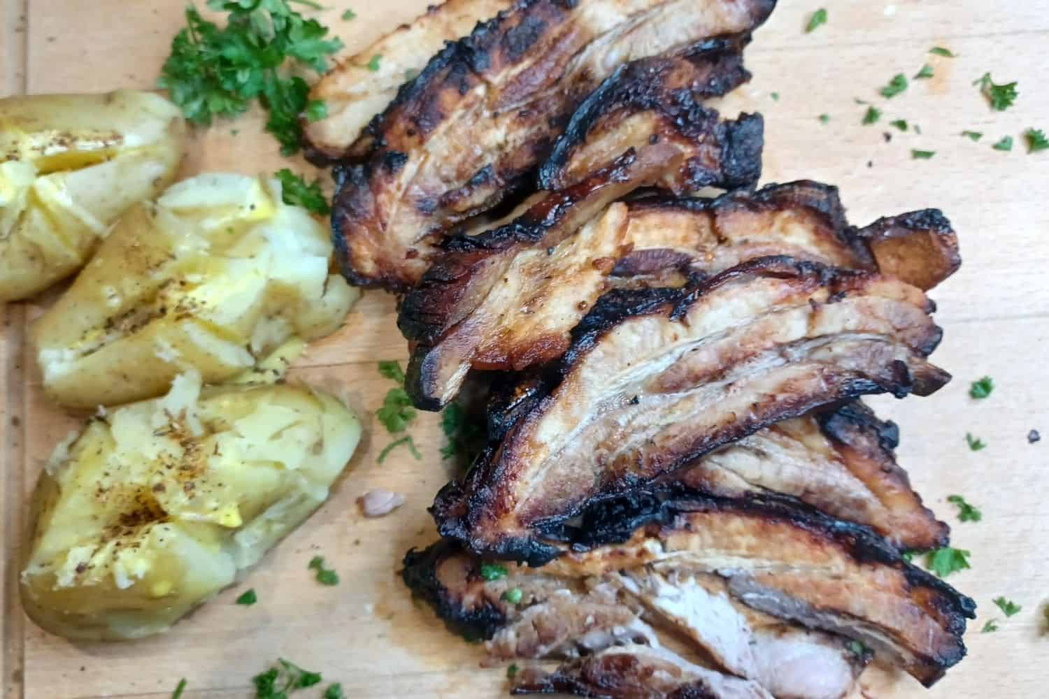 Sweet and Sticky Marinated Pork Belly