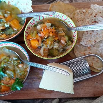 Vegetarian soup with Parmesan Cheese