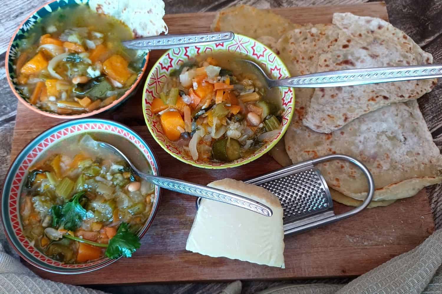 Immune Boosting Vegetable soup with Parmesan Cheese