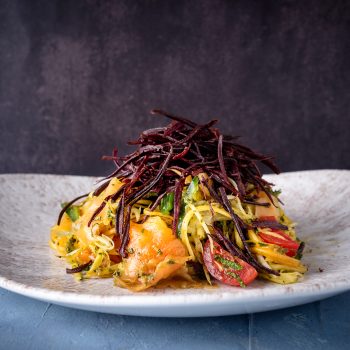 Antillean green Mango Salad, green papaya, tomato, spicy herb dressing 2