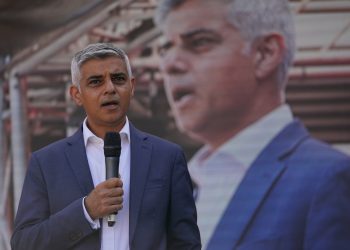 Mayor of London Sadiq Khan speaks to protesters from Leaseholders Together gather at rally in Parliament Square, Westminster, central London, who are demanding help from the government over repair bills for their properties which are encased in potentially lethal cladding. Picture date: Thursday September 16, 2021.