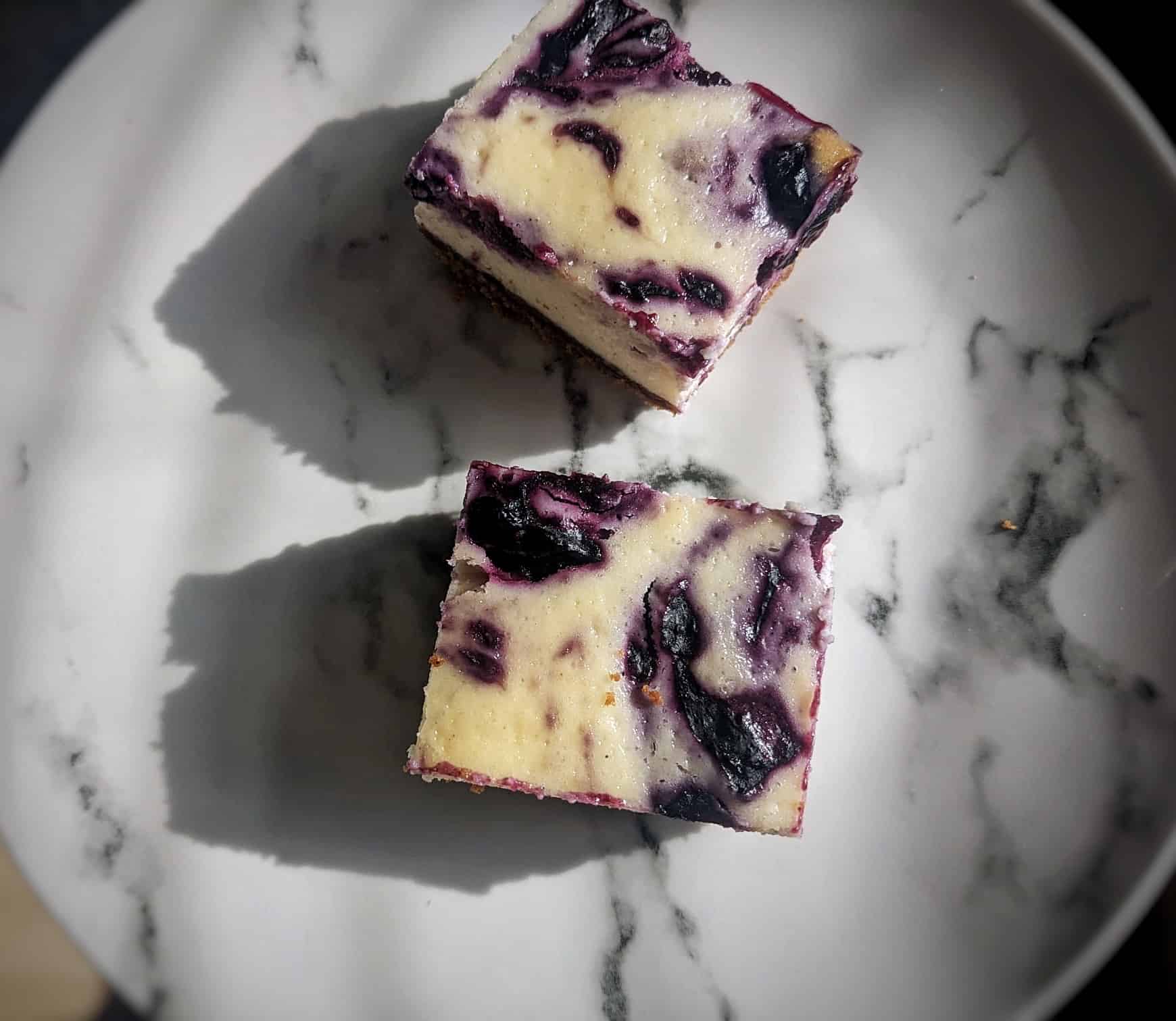 Biscoff cheesecake recipe, with blueberry topping