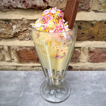 Ice cream sundae breakaway sweet chilli sauce sprinkles