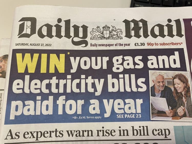 Daily mail energy bills