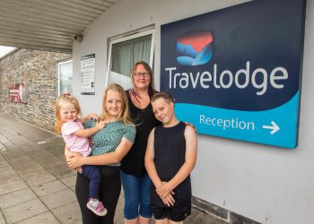 Charlene Pascoe with her children 12-year-old Freya, 10-year-old Kieran and one-year-old Darcy. Credit:SWNS