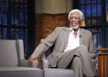 LATE NIGHT WITH SETH MEYERS -- Episode 379 -- Pictured: Actor Morgan Freeman during an interview on June 7, 2016 -- (Photo by: Lloyd Bishop/NBC/NBCU Photo Bank via Getty Images)