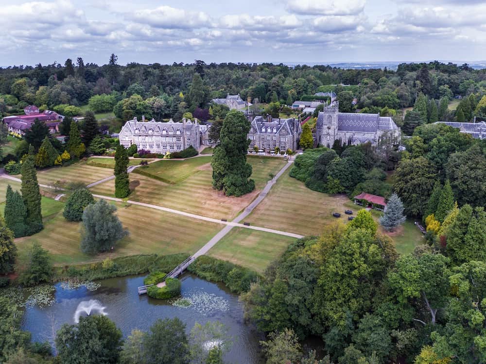 The grounds of Ashdown Park Hotel