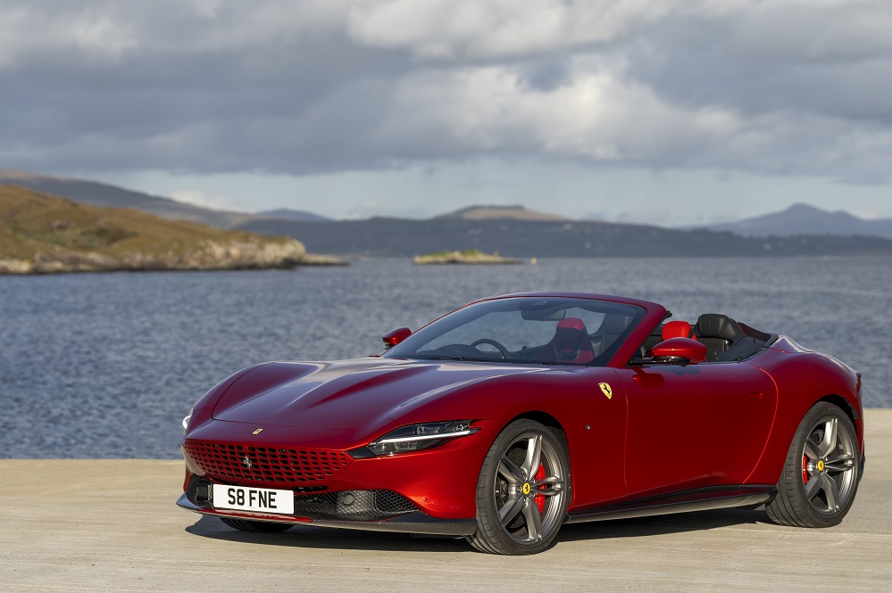 Ferrari Roma Spider exterior image by a lake