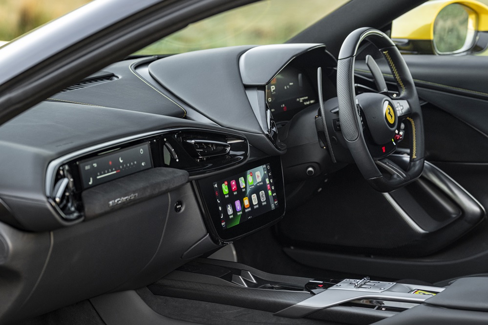 The cabin of the Ferrari 12Cilindri