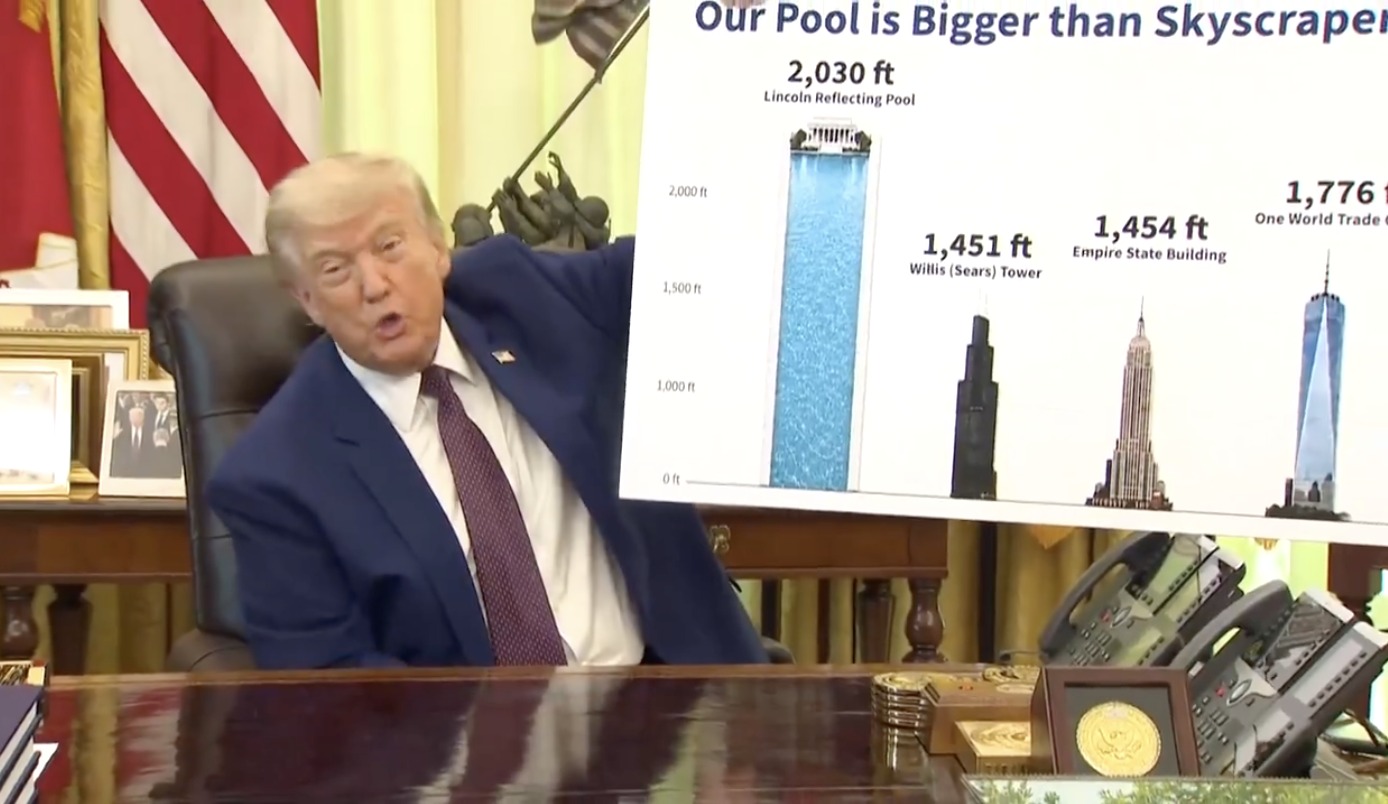 donald trump reflective pool skyscrapers