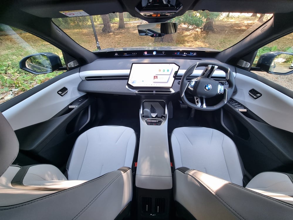 Interior front seats and layout of BMW iX3
