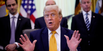 WASHINGTON, DC - JUNE 22: U.S. President Donald Trump speaks during an event in the Oval Office of the White House on June 22, 2026 in Washington, DC. President Trump signed two orders on quantum computing. (Photo by Andrew Harnik/Getty Images)